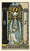 La grande prêtresse carte de tarot Rider Waite Smith