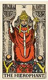 Le hiérophante carte de tarot Rider Waite Smith